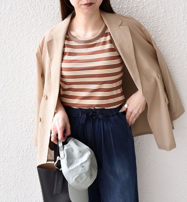 SHIPS Colors 「SHIPS Colors:〈手洗い可能〉ボーダー カップ タンクトップ◇」|タンクトップ|