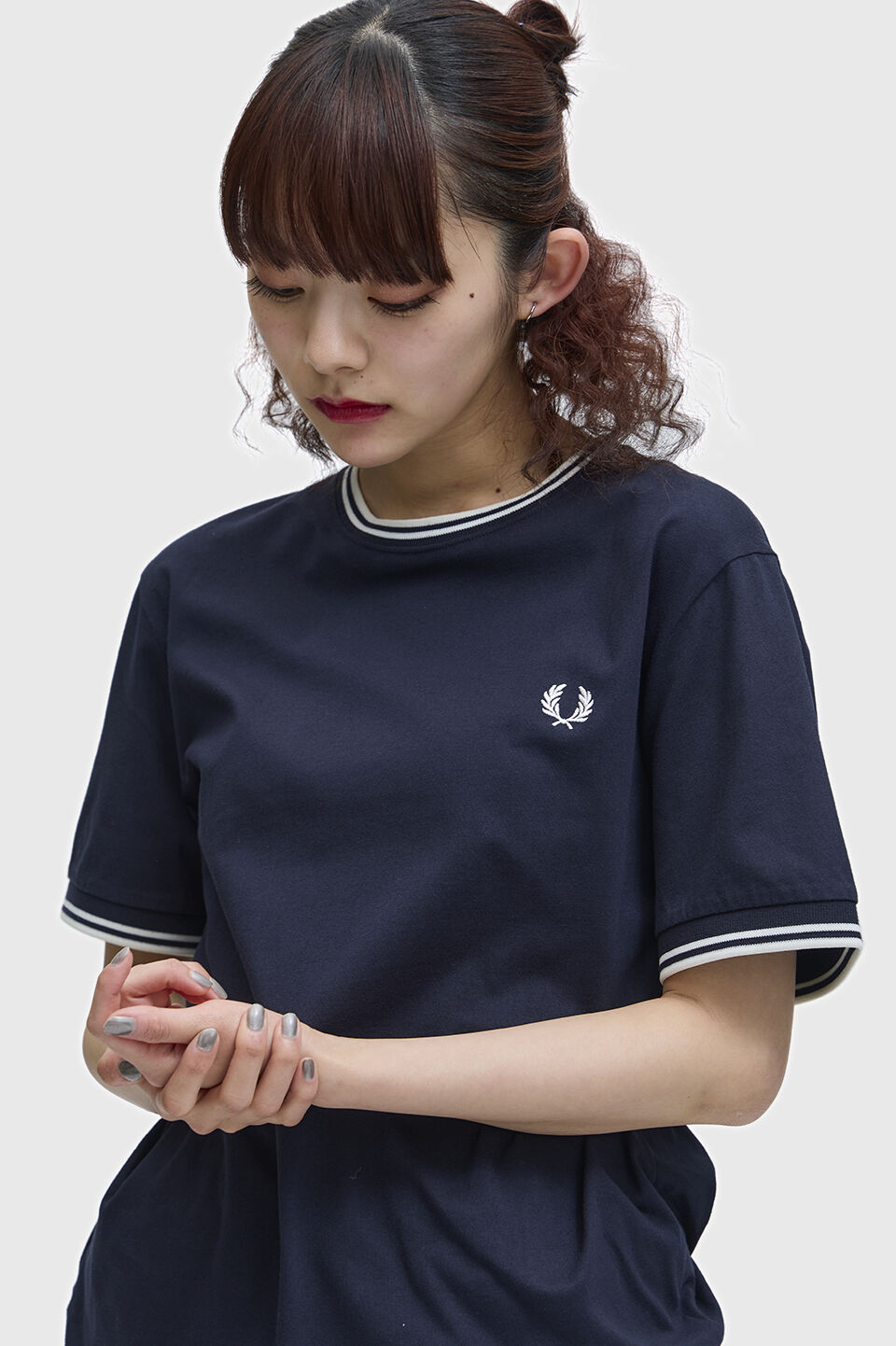 FRED PERRY 「Twin Tipped T-Shirt／ティップラインTシャツ M1588」|Tシャツ・カットソー|NAVY