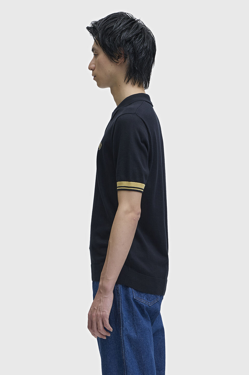FRED PERRY 「Contrast Cuff Knitted Shirt／コントラストカフスニットポロシャツ」|ポロシャツ|