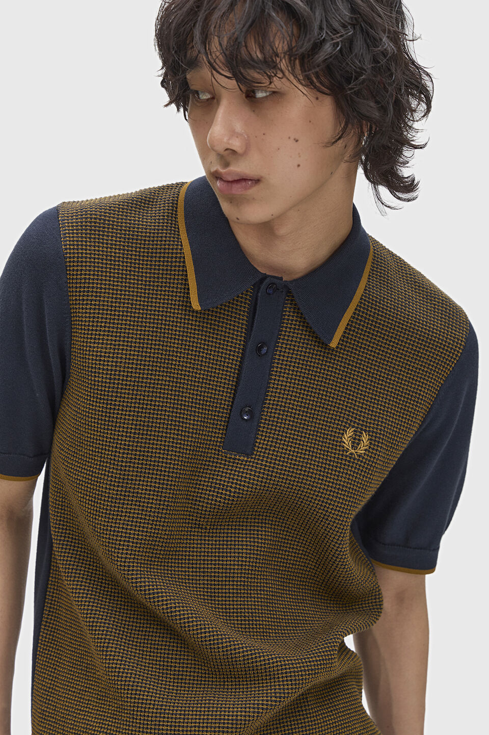 FRED PERRY 「Tonic Waffle Knitted Shirt ／トニックワッフルニットポロシャツ」|ポロシャツ|