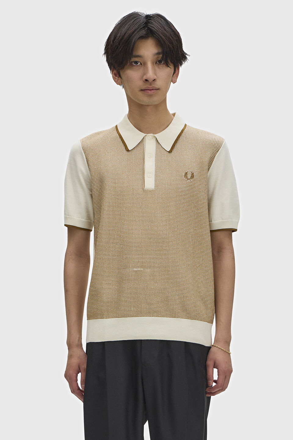 FRED PERRY 「Tonic Waffle Knitted Shirt ／トニックワッフルニットポロシャツ」|ポロシャツ|