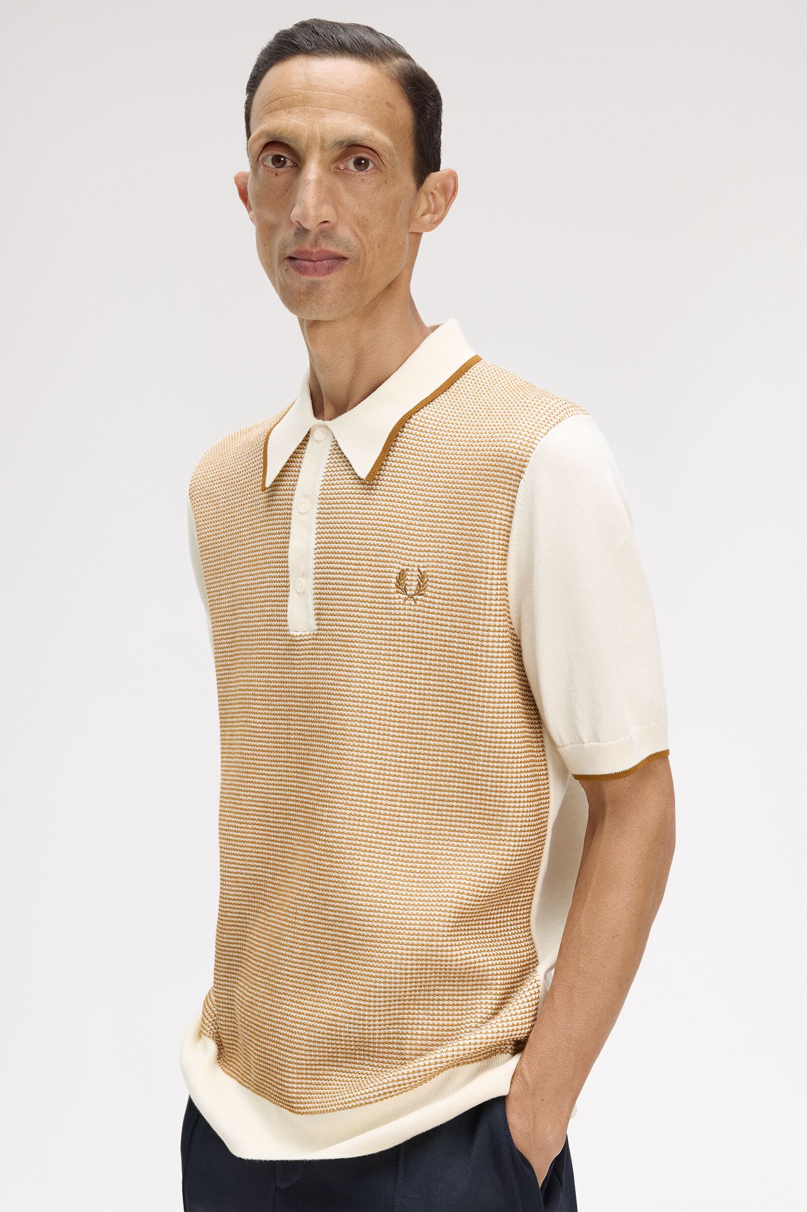 FRED PERRY 「Tonic Waffle Knitted Shirt ／トニックワッフルニットポロシャツ」|ポロシャツ|