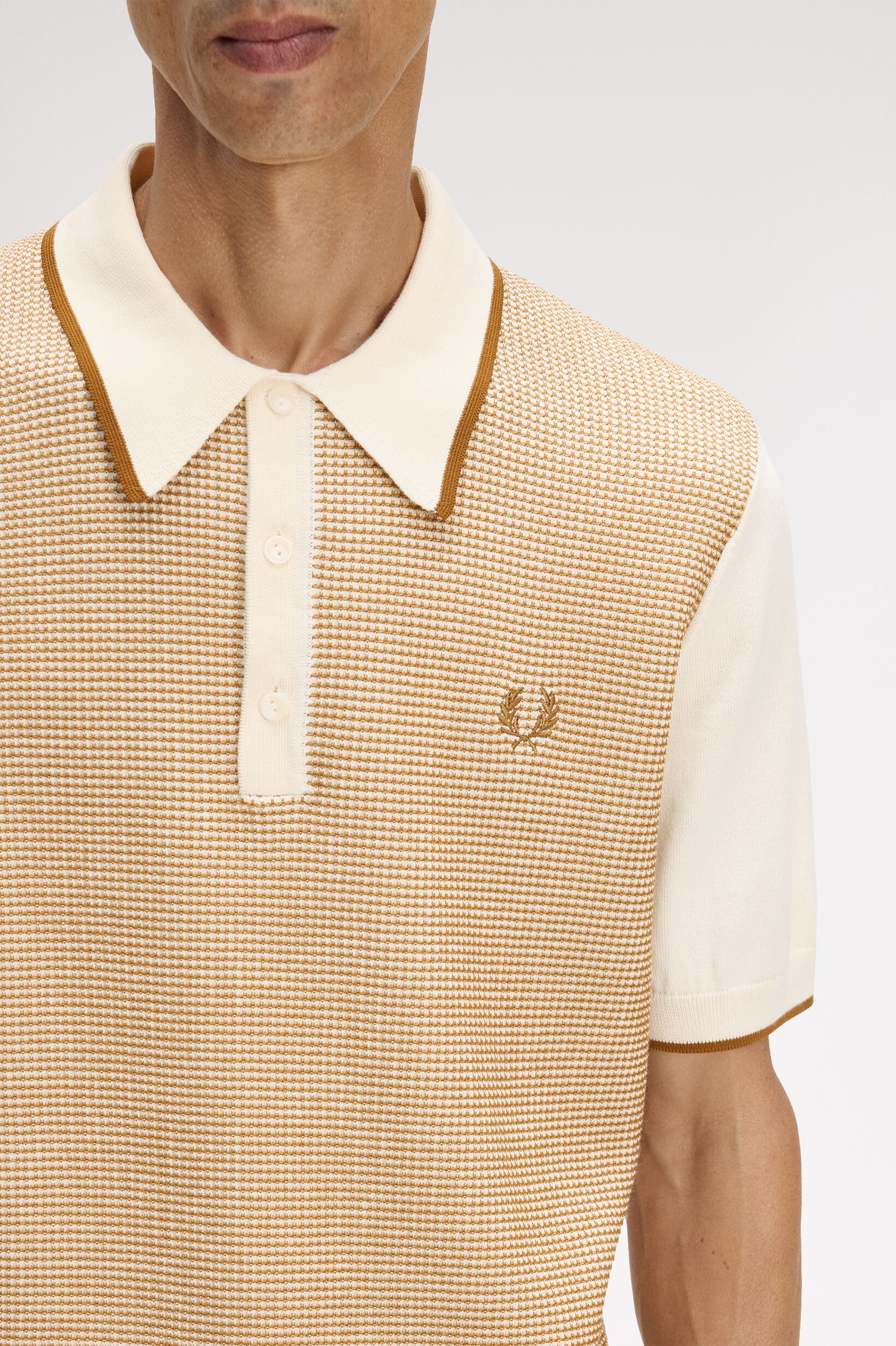 FRED PERRY 「Tonic Waffle Knitted Shirt ／トニックワッフルニットポロシャツ」|ポロシャツ|