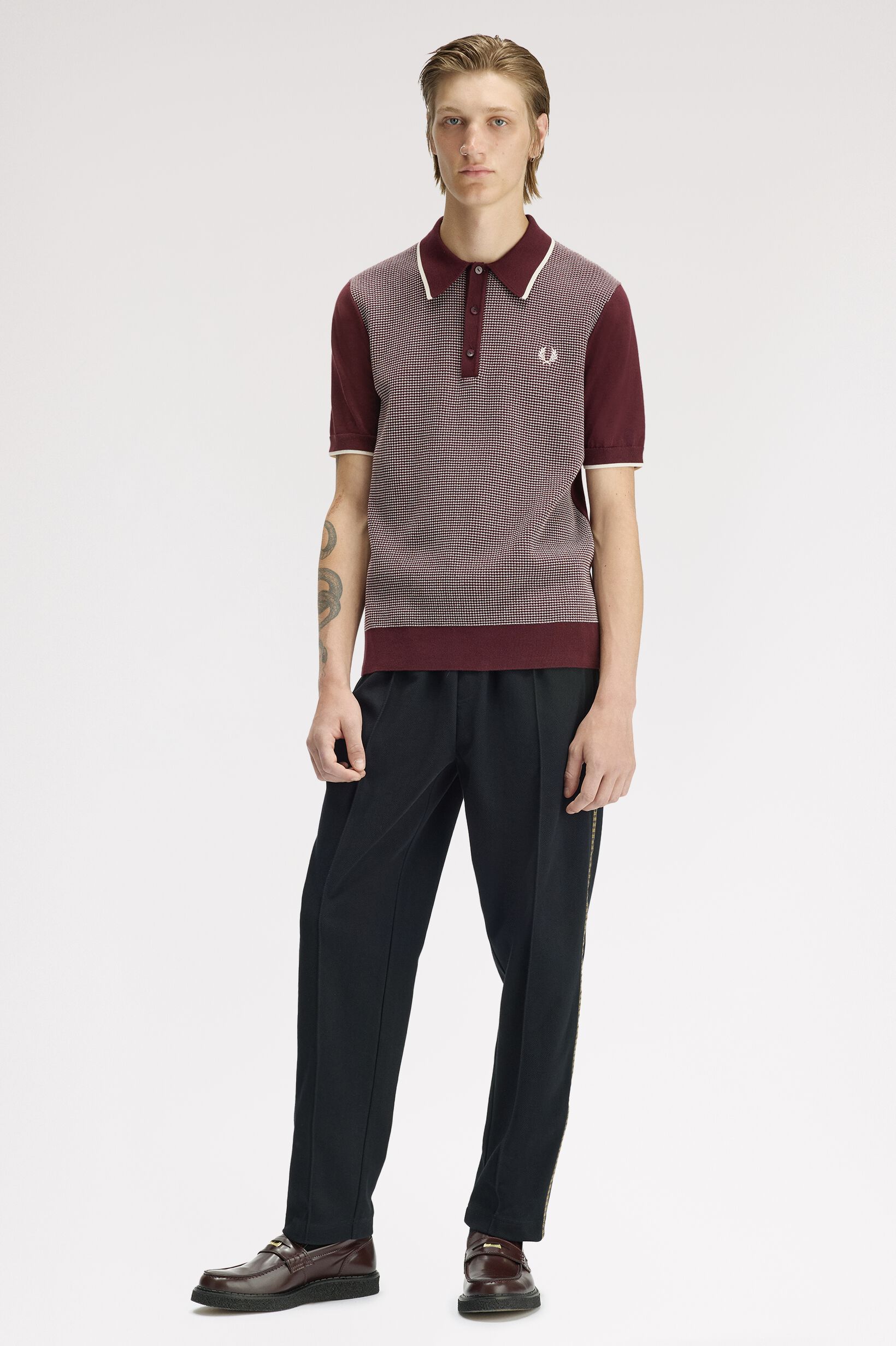 FRED PERRY 「Tonic Waffle Knitted Shirt ／トニックワッフルニットポロシャツ」|ポロシャツ|