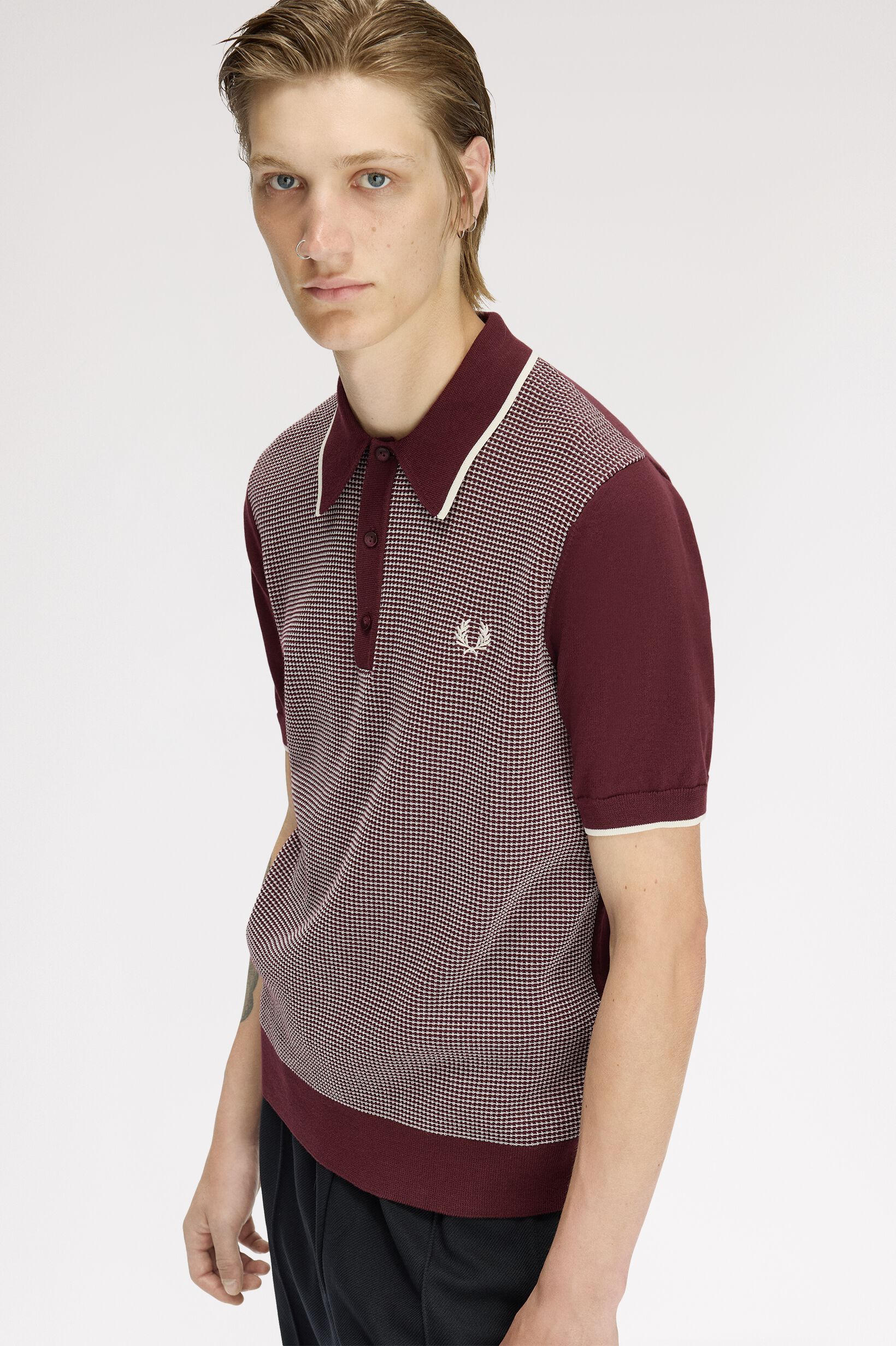 FRED PERRY 「Tonic Waffle Knitted Shirt ／トニックワッフルニットポロシャツ」|ポロシャツ|