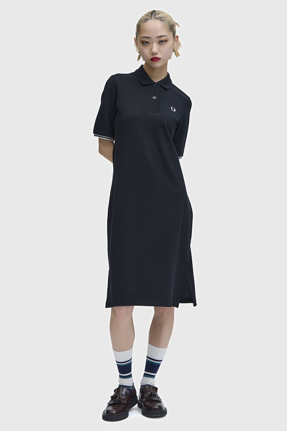 FRED PERRY 「Sheer Tipped Polo Dress／シアーティップラインポロシャツワンピース」|ワンピース|