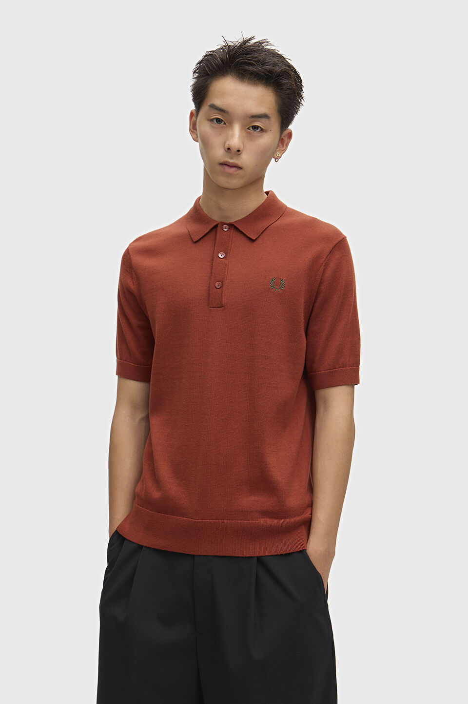 FRED PERRY 「FRED PERRY／Cotton Knitted Polo Shirt／コットンニットポロシャツ」|ポロシャツ|BRANDY