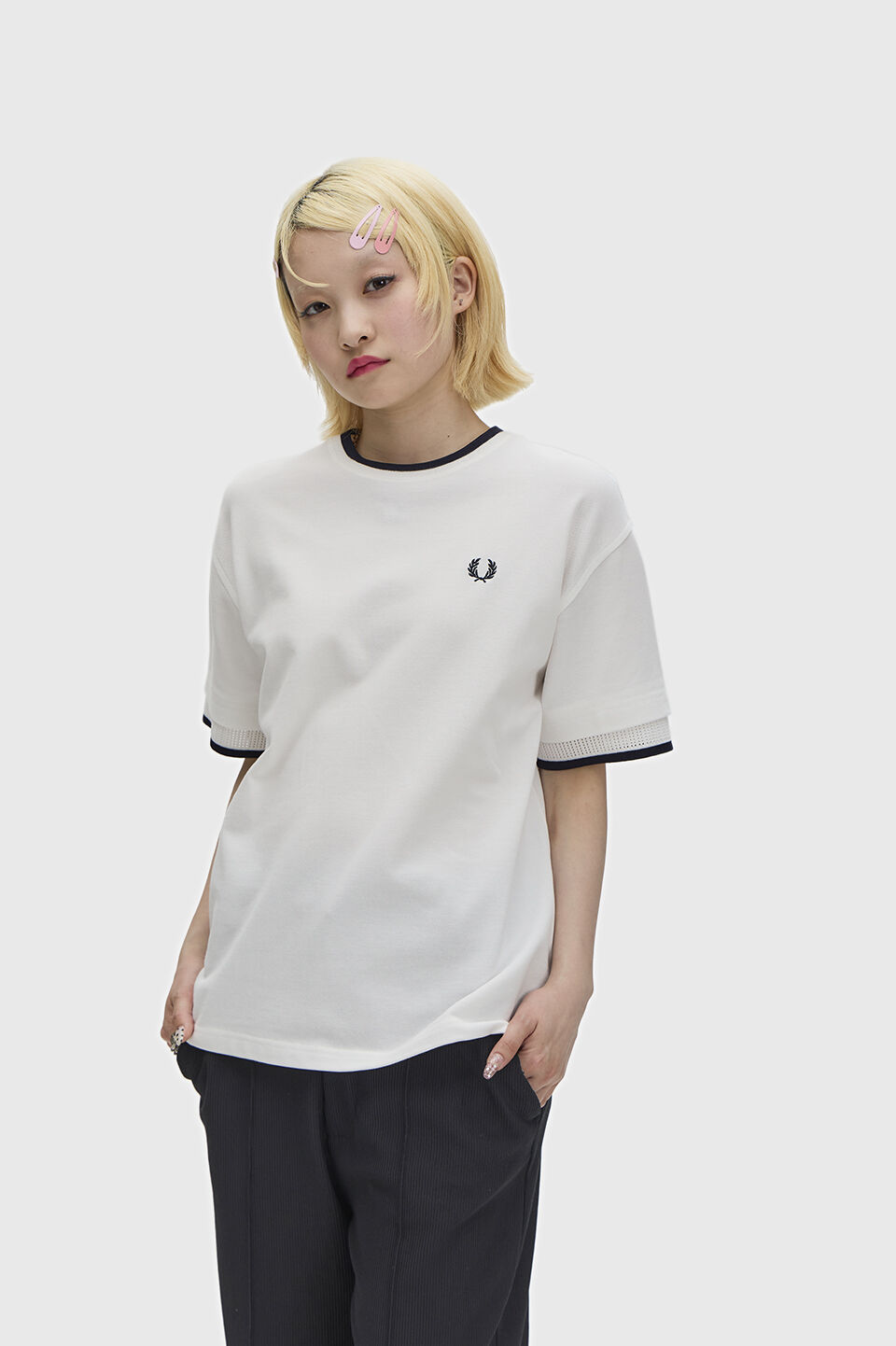 FRED PERRY 「Tipped Mesh Pique T-Shirt／ティップラインメッシュピケTシャツ」|Tシャツ・カットソー|