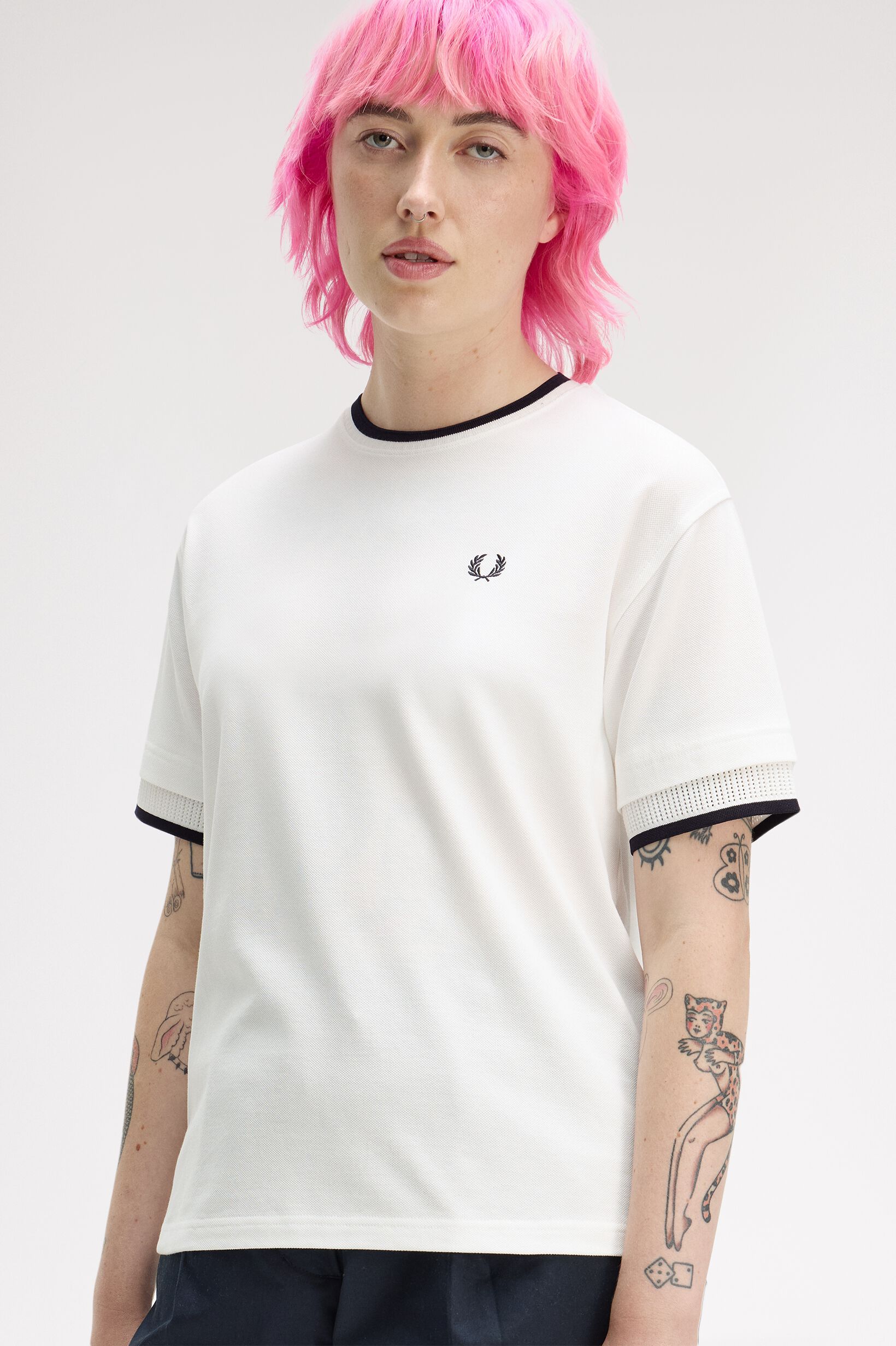 FRED PERRY 「Tipped Mesh Pique T-Shirt／ティップラインメッシュピケTシャツ」|Tシャツ・カットソー|