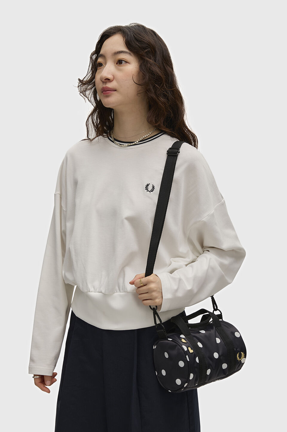 FRED PERRY 「FRED PERRY／POLKA DOT AMY MINI BARREL／エイミーワインハウス ポルカドットミニバレルバッグ」|ショルダー・メッセンジャー|