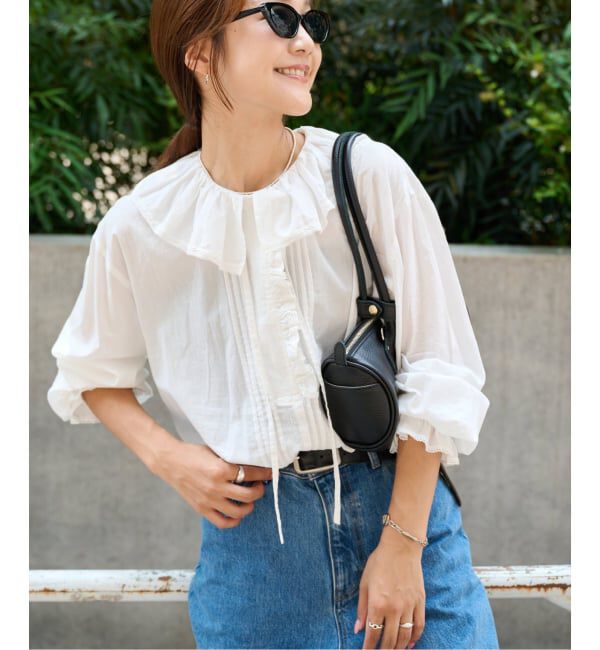 OUTDOOR PRODUCTS Usual Things「≪予約≫コットンレースフリルカラーブラウス」|シャツ・ブラウス|