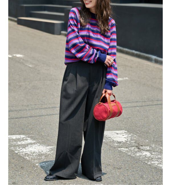 OUTDOOR PRODUCTS Usual Things「≪予約≫コットンカシミヤMIXマルチボーダーニット」|ニット・セーター|