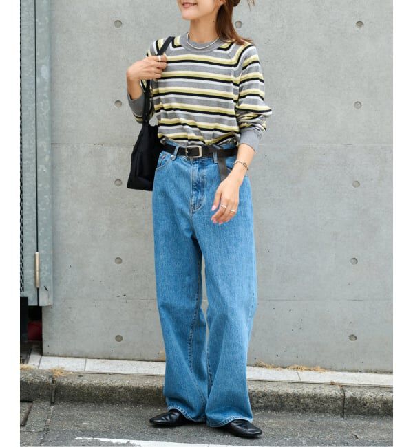 OUTDOOR PRODUCTS Usual Things「≪予約≫コットンカシミヤMIXマルチボーダーニット」|ニット・セーター|