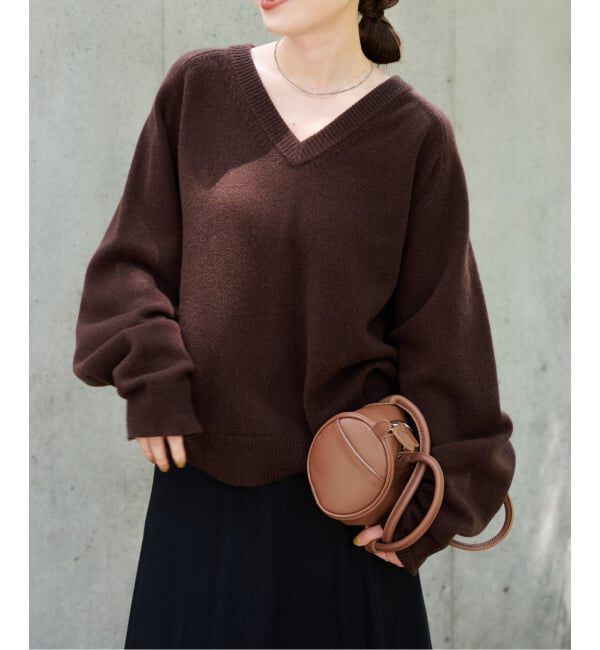 OUTDOOR PRODUCTS Usual Things「≪予約≫WOOL SIGNATURE Vネックニット」|ニット・セーター|ブラウン
