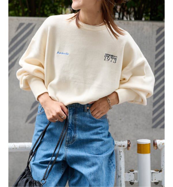 OUTDOOR PRODUCTS Usual Things「≪予約≫追加3 ロゴ刺繍スウェットライククルーネックニットプルオーバー」|ニット・セーター|