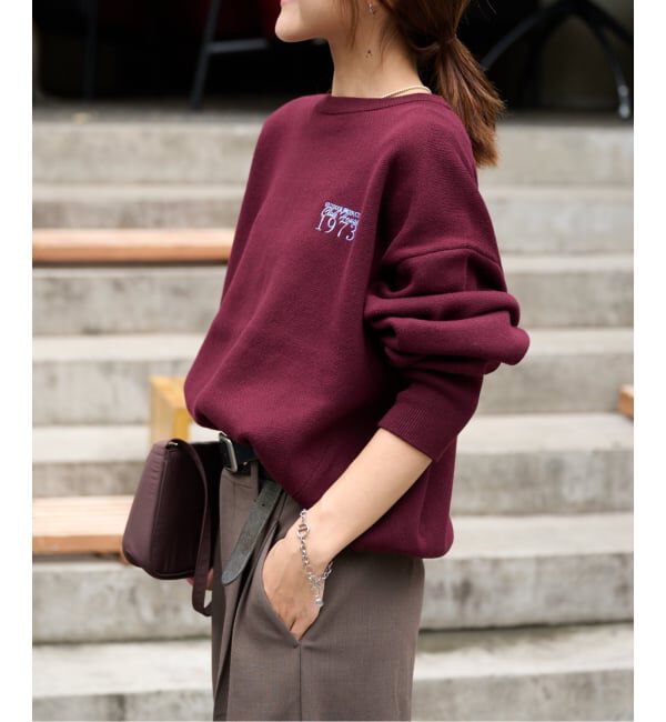 OUTDOOR PRODUCTS Usual Things「≪予約≫追加3 ロゴ刺繍スウェットライククルーネックニットプルオーバー」|ニット・セーター|
