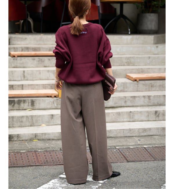 OUTDOOR PRODUCTS Usual Things「≪予約≫追加3 ロゴ刺繍スウェットライククルーネックニットプルオーバー」|ニット・セーター|