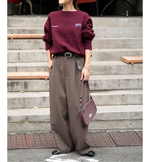 OUTDOOR PRODUCTS Usual Things「≪予約≫追加3 ロゴ刺繍スウェットライククルーネックニットプルオーバー」|ニット・セーター|