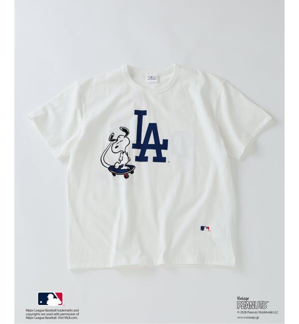JOURNAL STANDARD relume「《追加》PEANUTS / ピーナッツ 別注 MLB ベースボール プリントTシャツ」|Tシャツ・カットソー|ホワイト A
