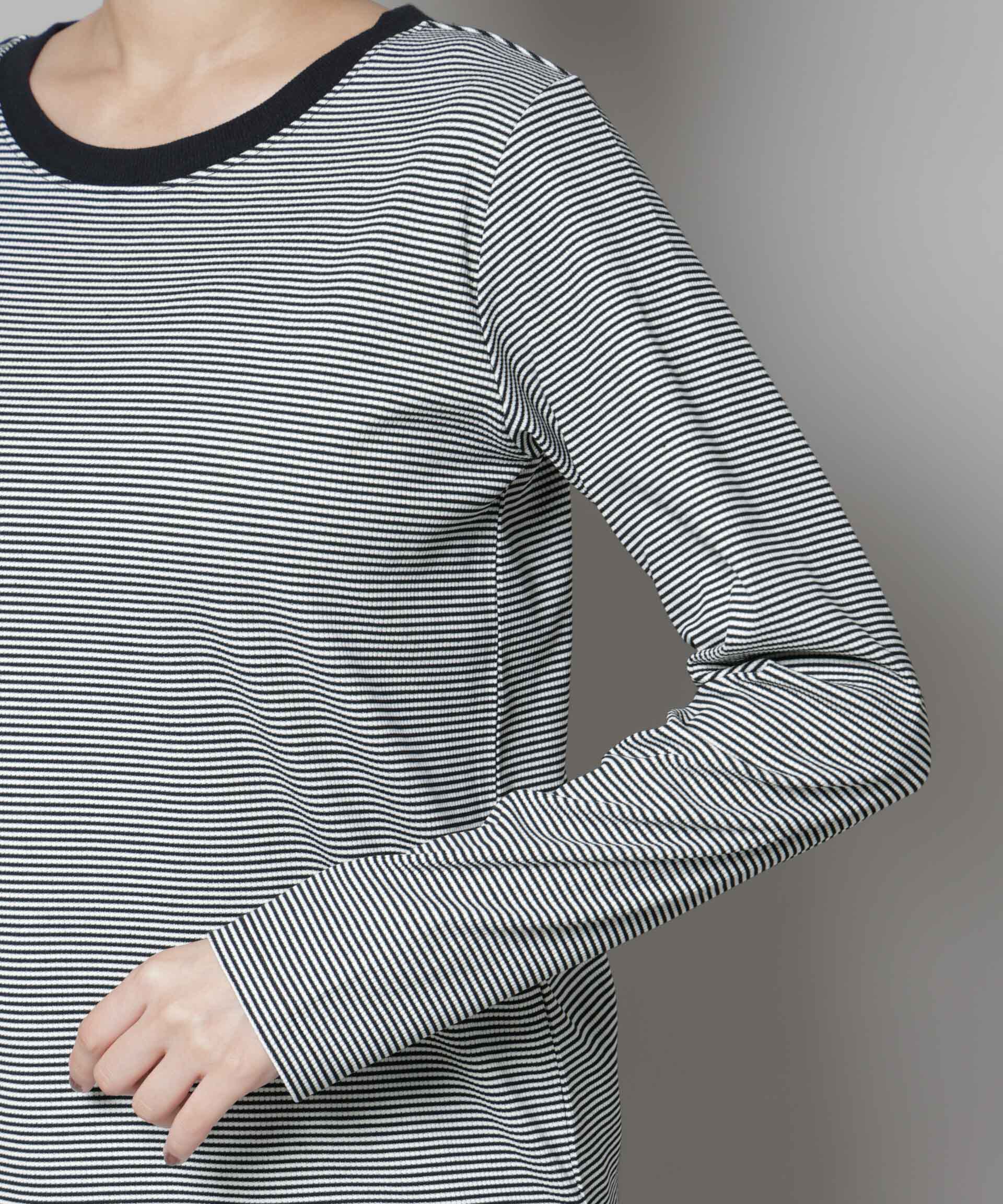 NANO universe「ミジンボーダーロングスリーブTシャツ」|Tシャツ・カットソー|
