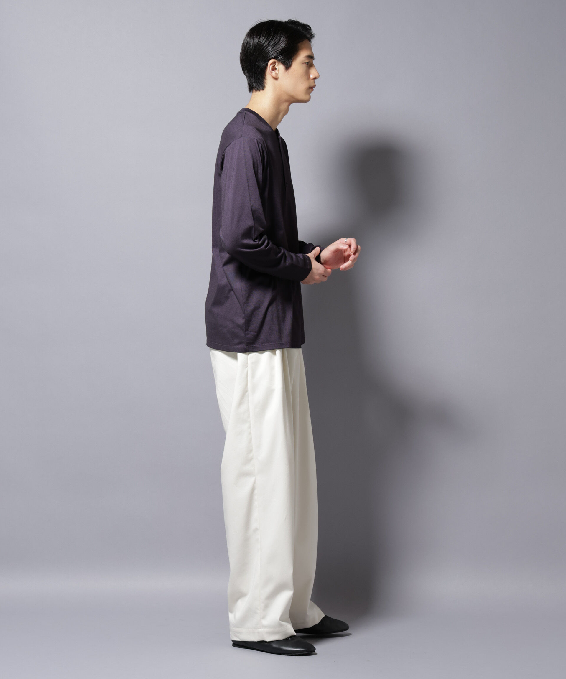 NANO universe「ソラーロライトストレッチヘンリーネックTシャツ 長袖」|Tシャツ・カットソー|