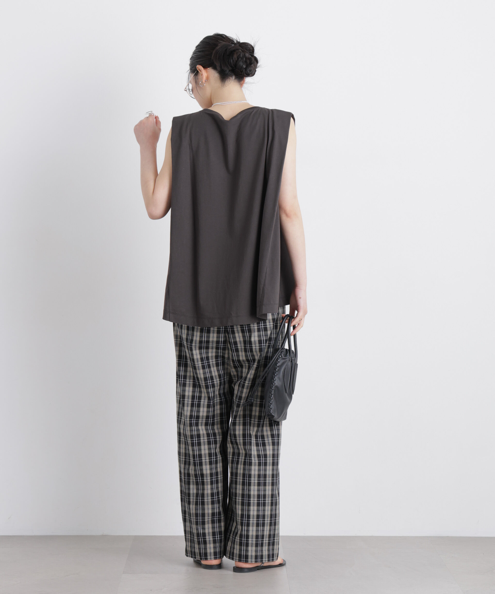 NANO universe「NANOFINE ボックスフレアカットトップス」|Tシャツ・カットソー|