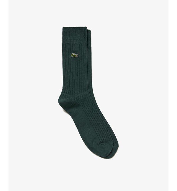 LACOSTE「クロックエンブレム3&times;2リブニットソックス」|ソックス|モスグリーン