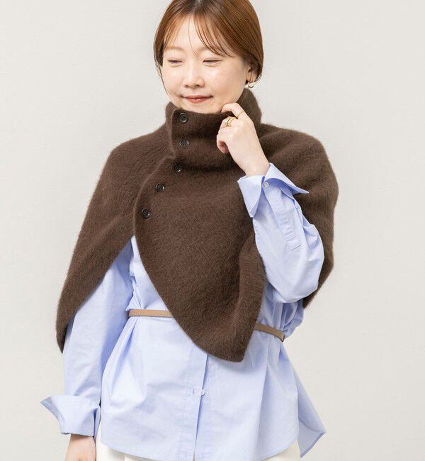 NOLLEY'S sophi「ウール混ヘアリー片開きポンチョ」|ニット・セーター|