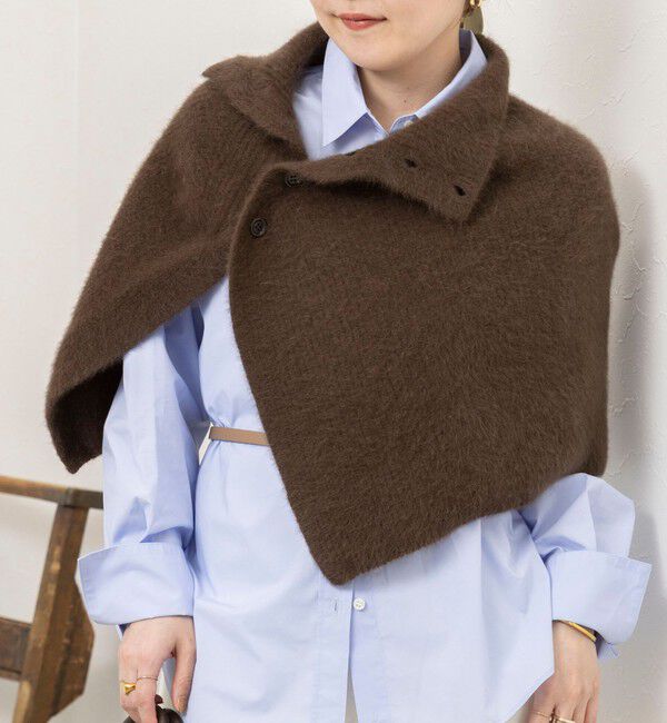 NOLLEY'S sophi「ウール混ヘアリー片開きポンチョ」|ニット・セーター|