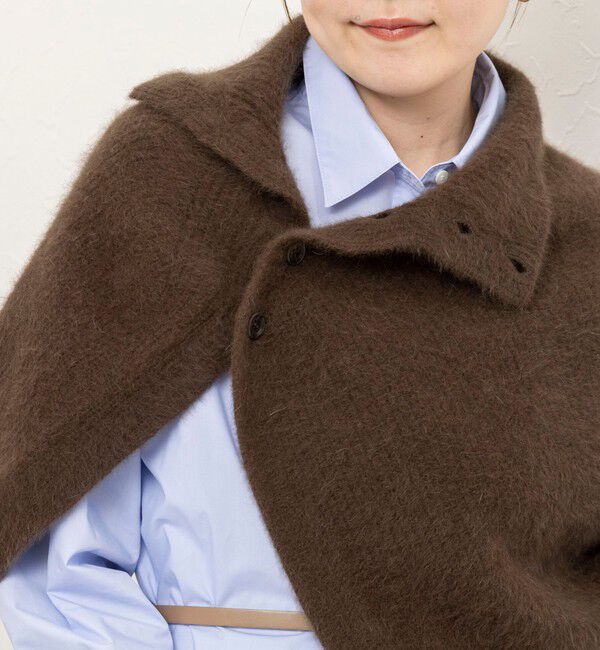 NOLLEY'S sophi「ウール混ヘアリー片開きポンチョ」|ニット・セーター|