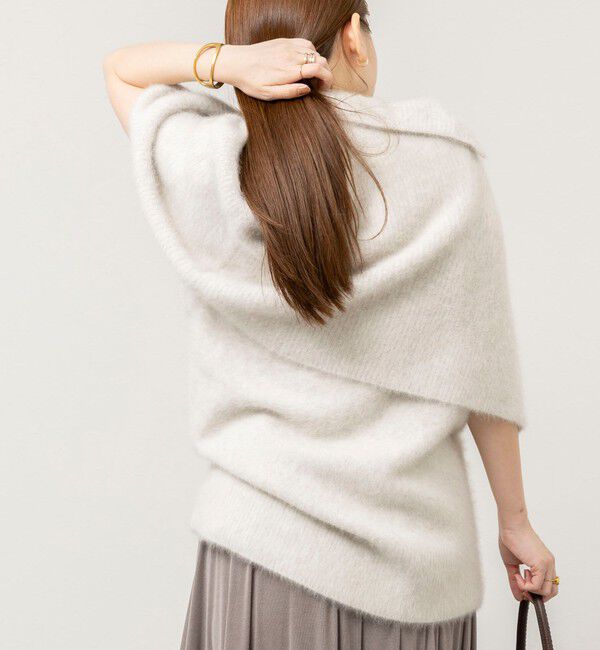 NOLLEY'S sophi「ウール混ヘアリー片開きポンチョ」|ニット・セーター|