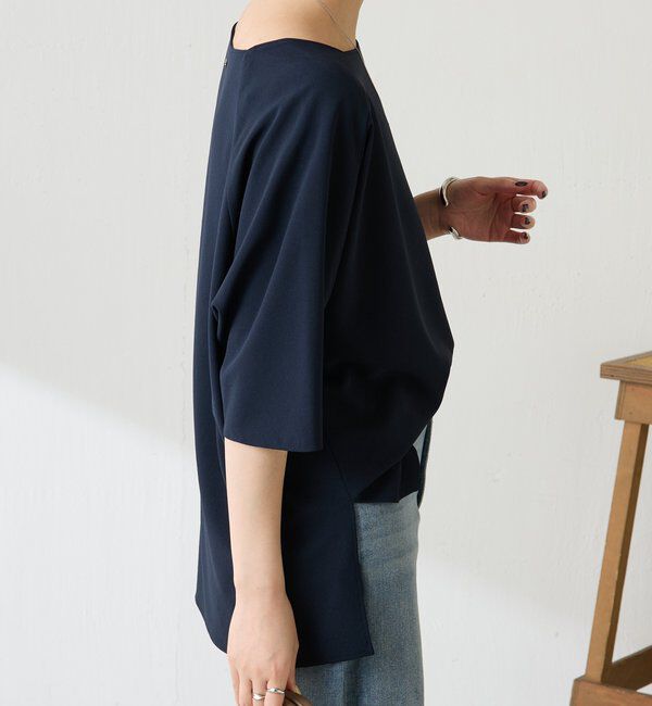 「《接触冷感/UVカット/体型カバーに◎》ジャージスクエアブラウス」|シャツ・ブラウス|