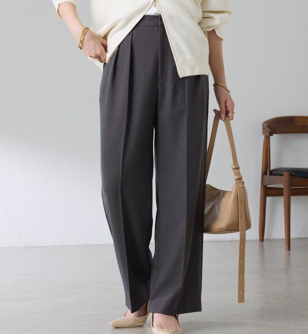  「【リバイバル】ウールライクワイドパンツ／カセット服」|チノ|グレー