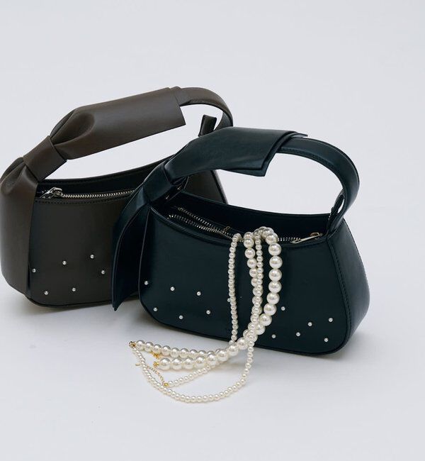  「【lilium by lily】リボンパール2wayBAG」|トートバッグ|ブラック