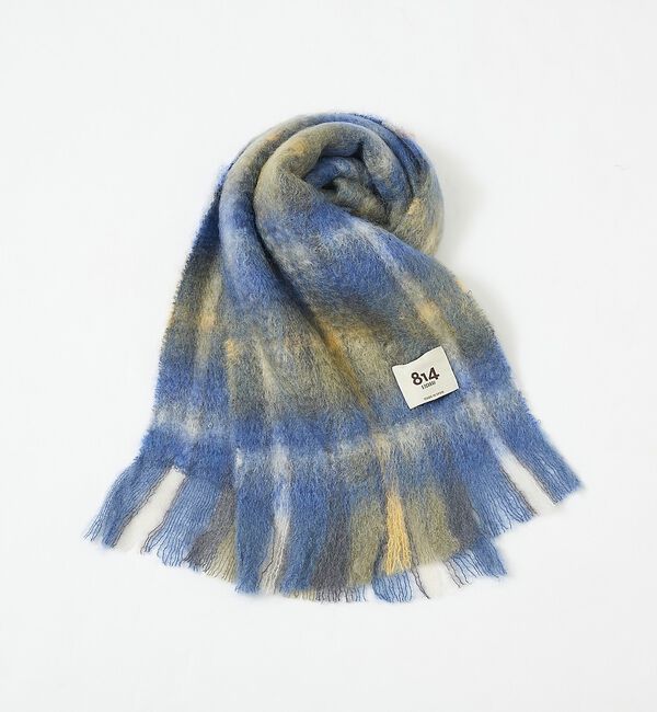 ABAHOUSE「【814 EZCARAY】MOHAIR TARTAN モヘヤ マフラー」|マフラー|ブルー
