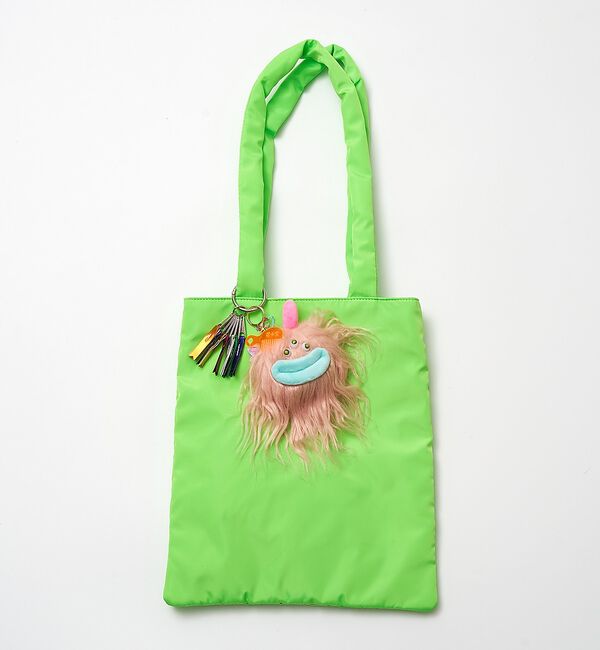 NOMINE「【cheek】neon monster tote ネオンモンスター フラット ト」|トートバッグ|グリーン