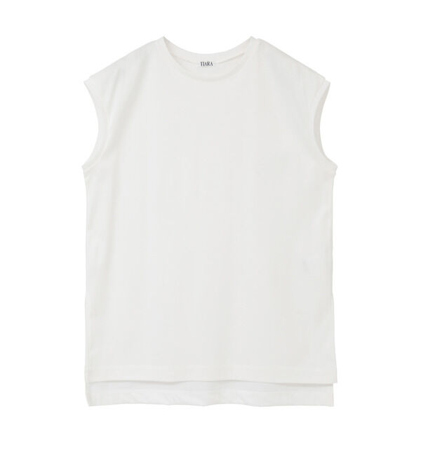 TIARA「コットンノースリーブプルオーバー」|Tシャツ・カットソー|ホワイト