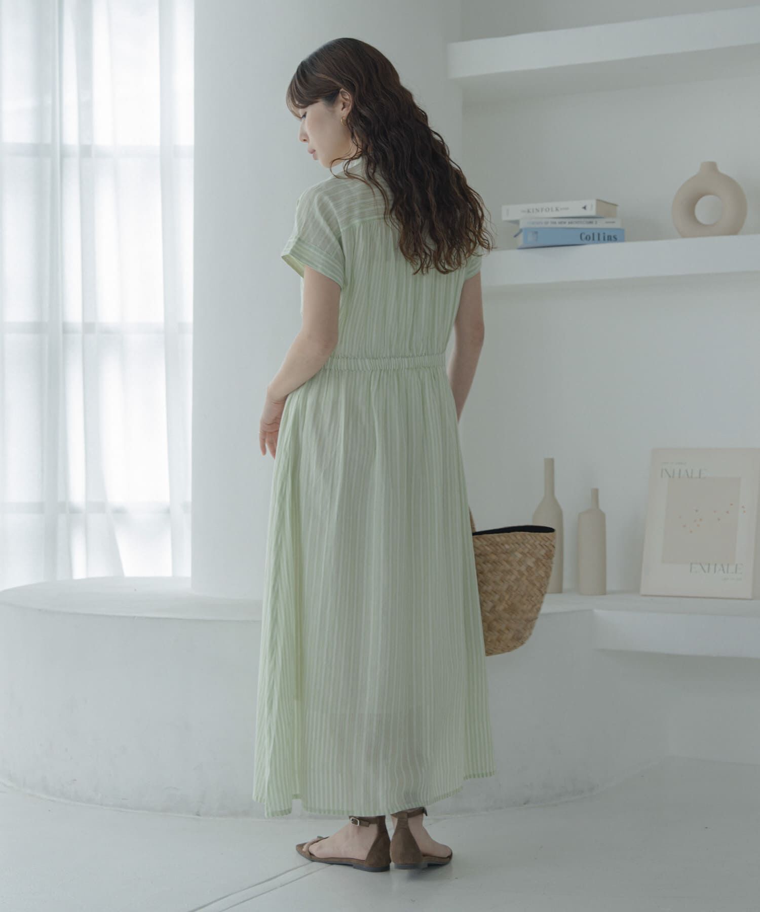 Sonny Label 「ドビーストライプフリルシャツワンピース」|ワンピース|