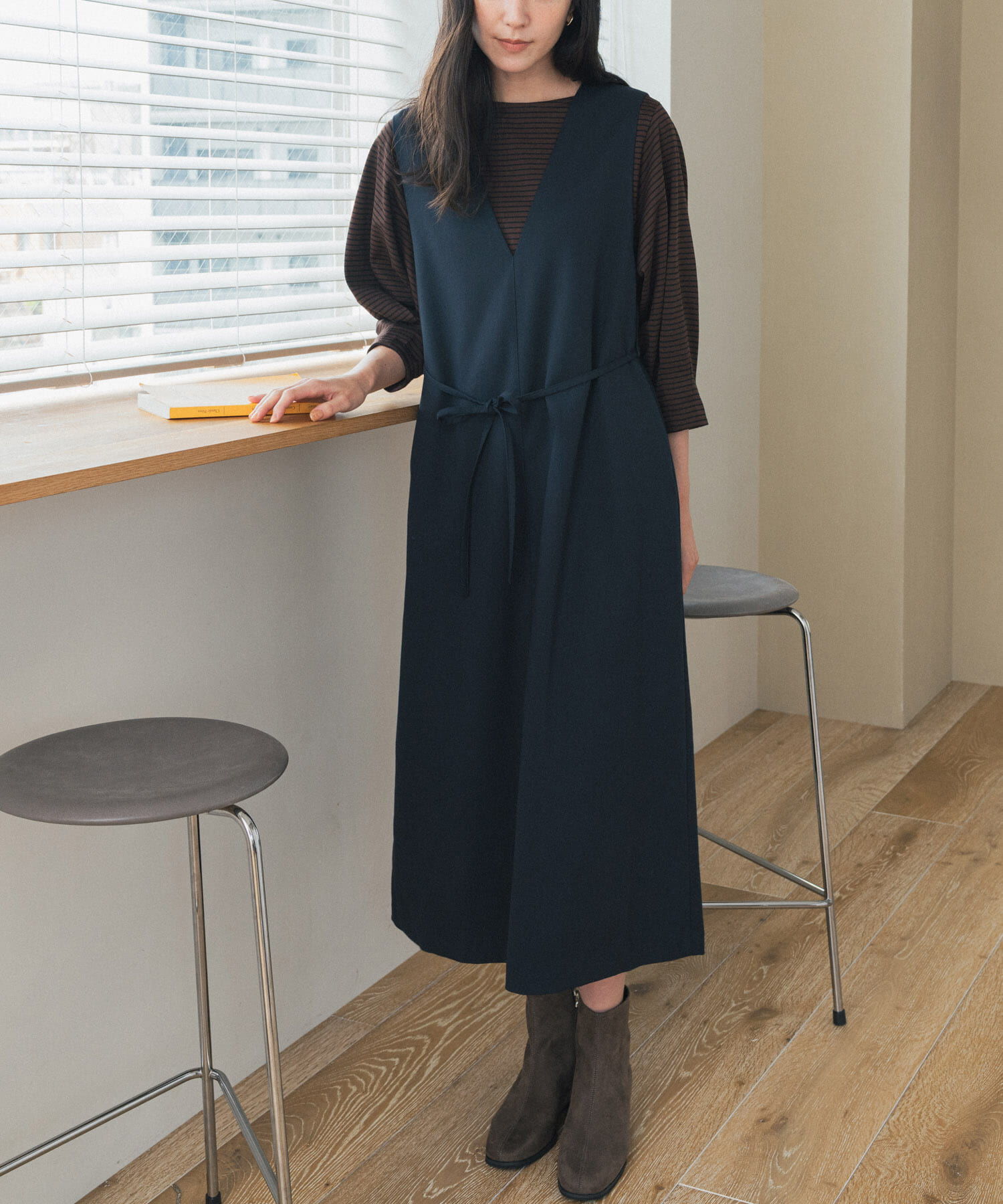 URBAN RESEARCH DOORS「『UR TECH』ツイルフレアジャンパースカート」|ジャンパースカート|