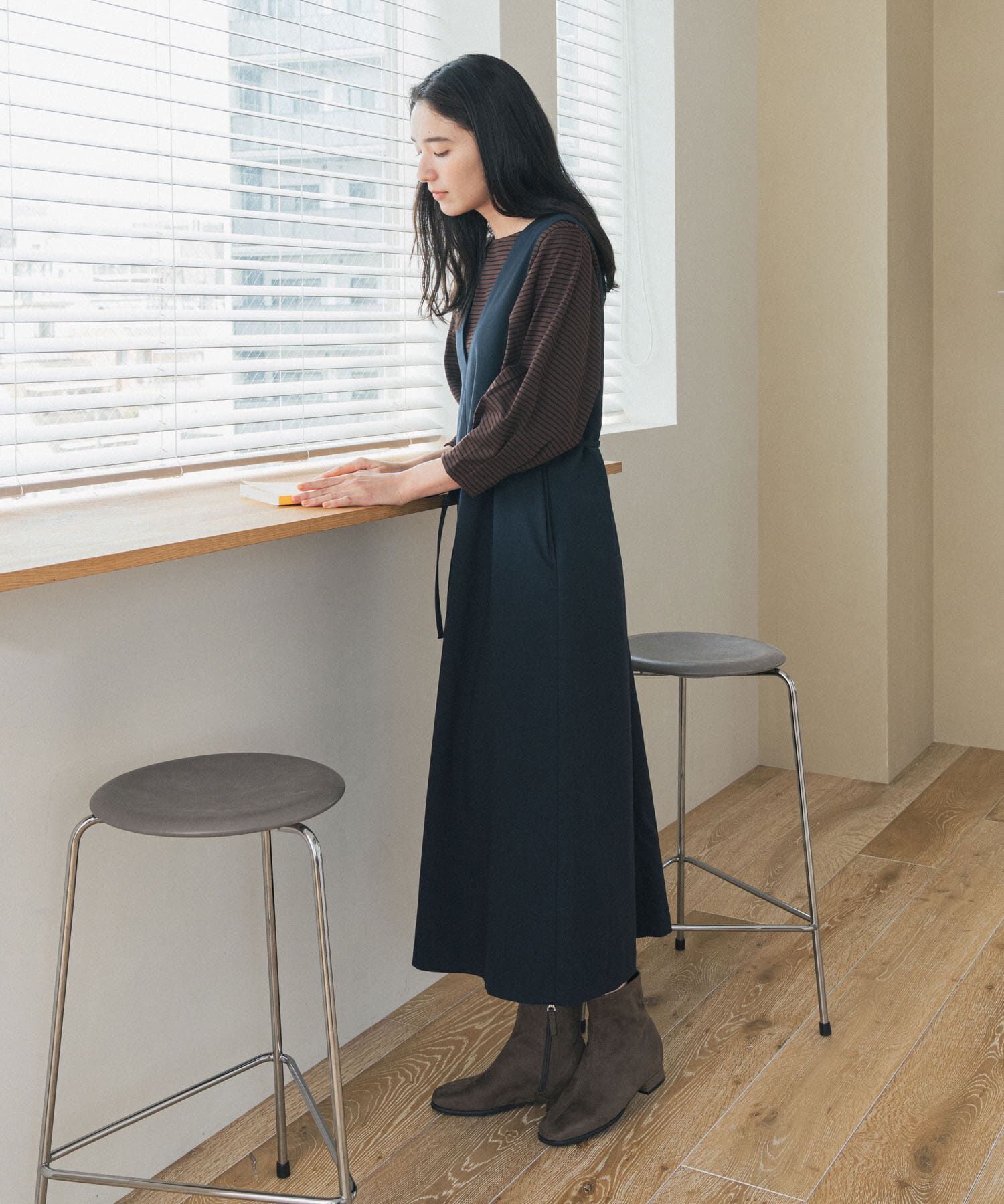 URBAN RESEARCH DOORS「『UR TECH』ツイルフレアジャンパースカート」|ジャンパースカート|