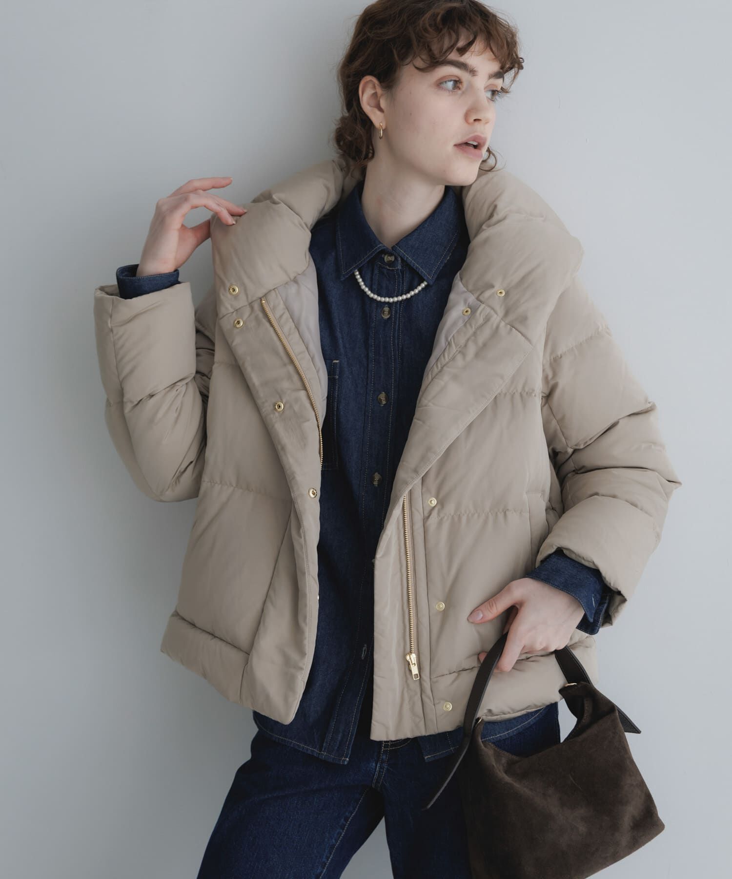 Sonny Label 「撥水ショールカラーミディダウンコート」|ダウン|グレー系その他