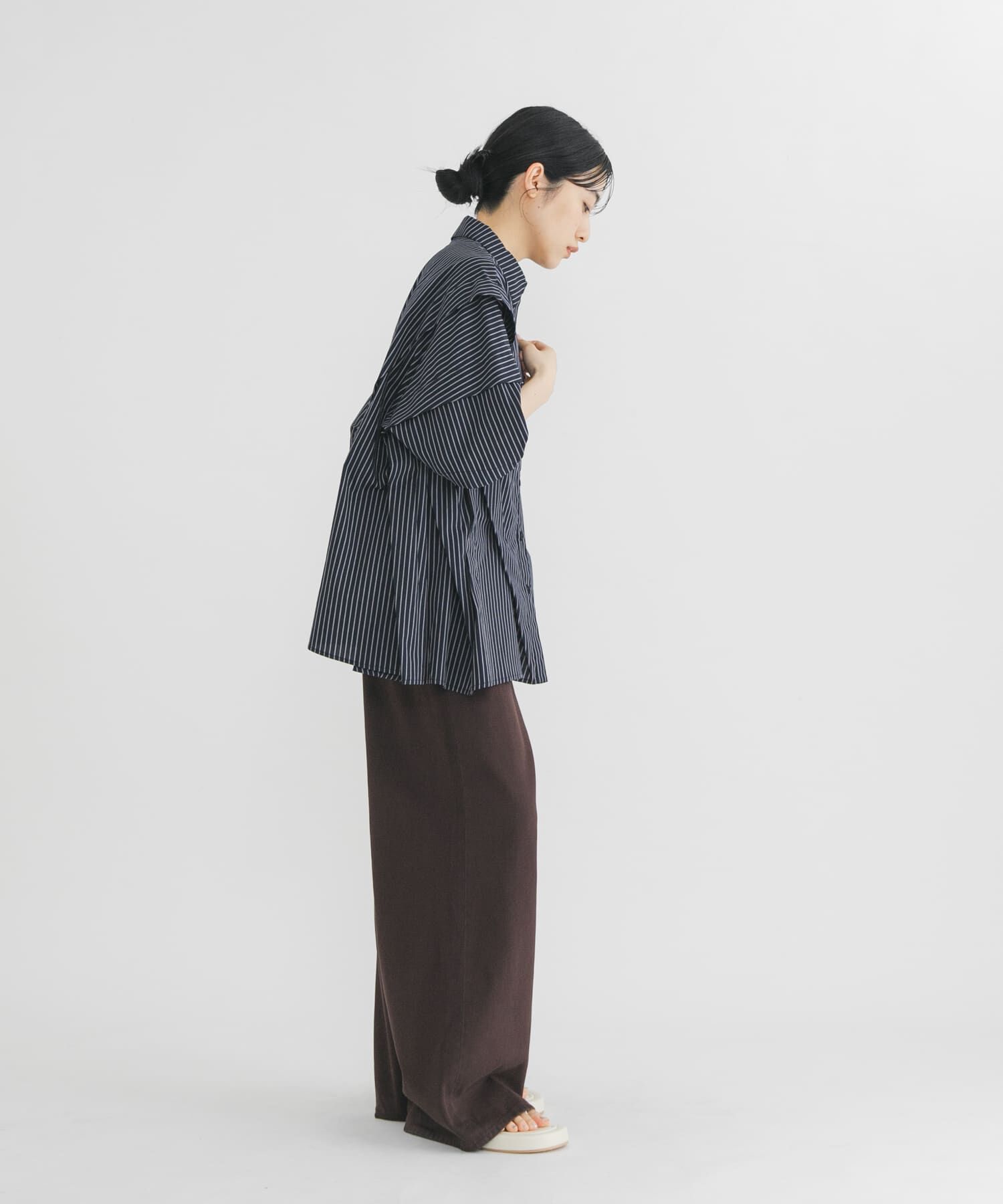  「ランダムタックハーフスリーブシャツ」|シャツ・ブラウス|