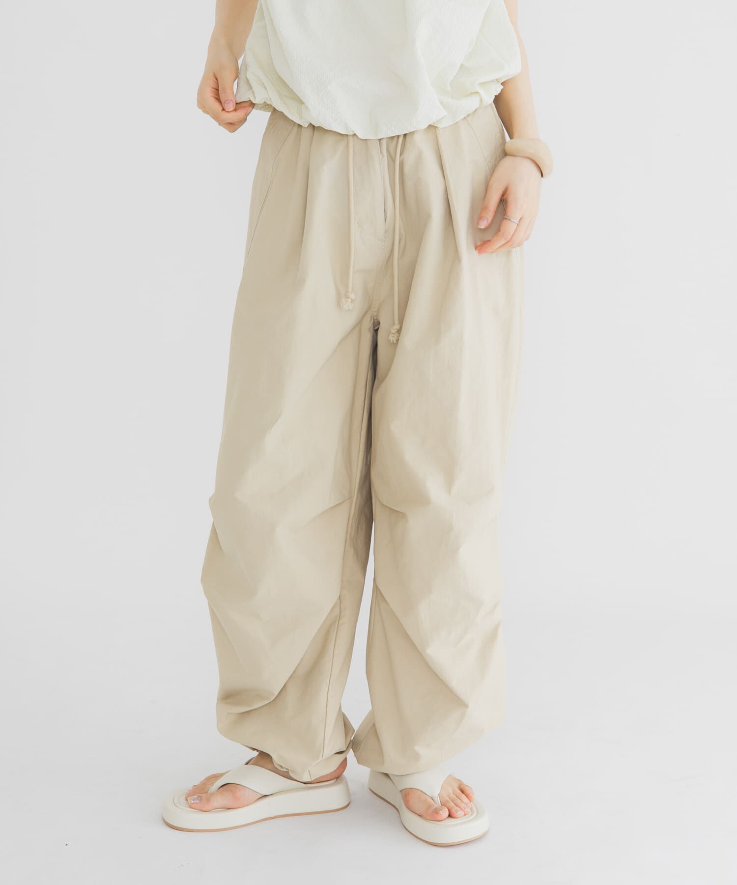  「ステッチデザインカーゴパンツ」|その他|ベージュ