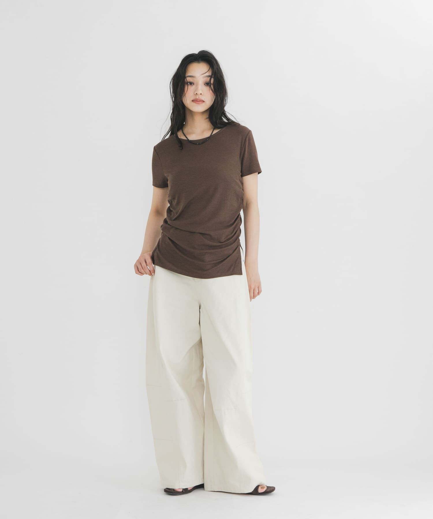  「シャーリングスリットTEE」|Tシャツ・カットソー|