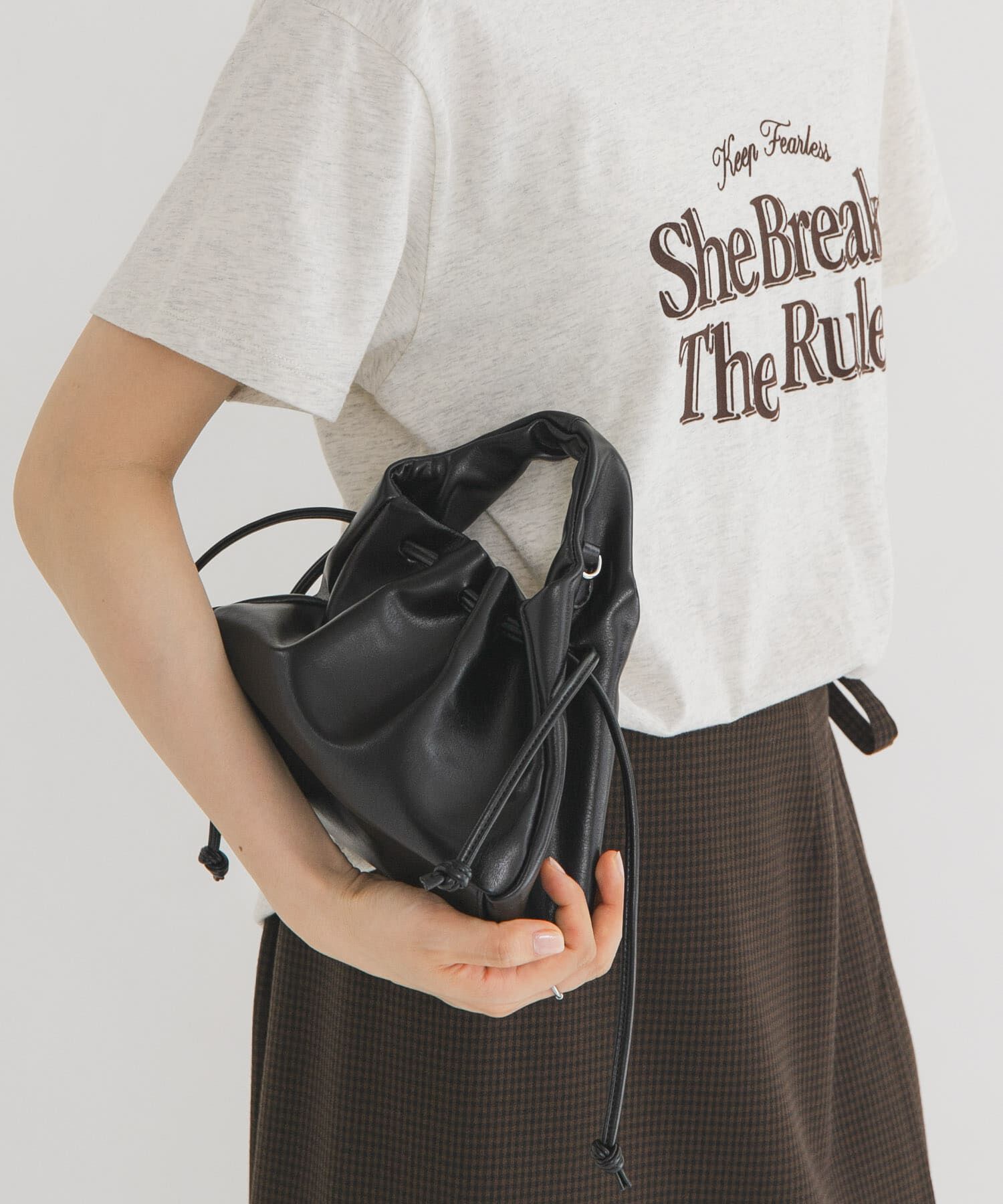  「巾着ワンハンドルミニBAG」|ハンドバッグ|