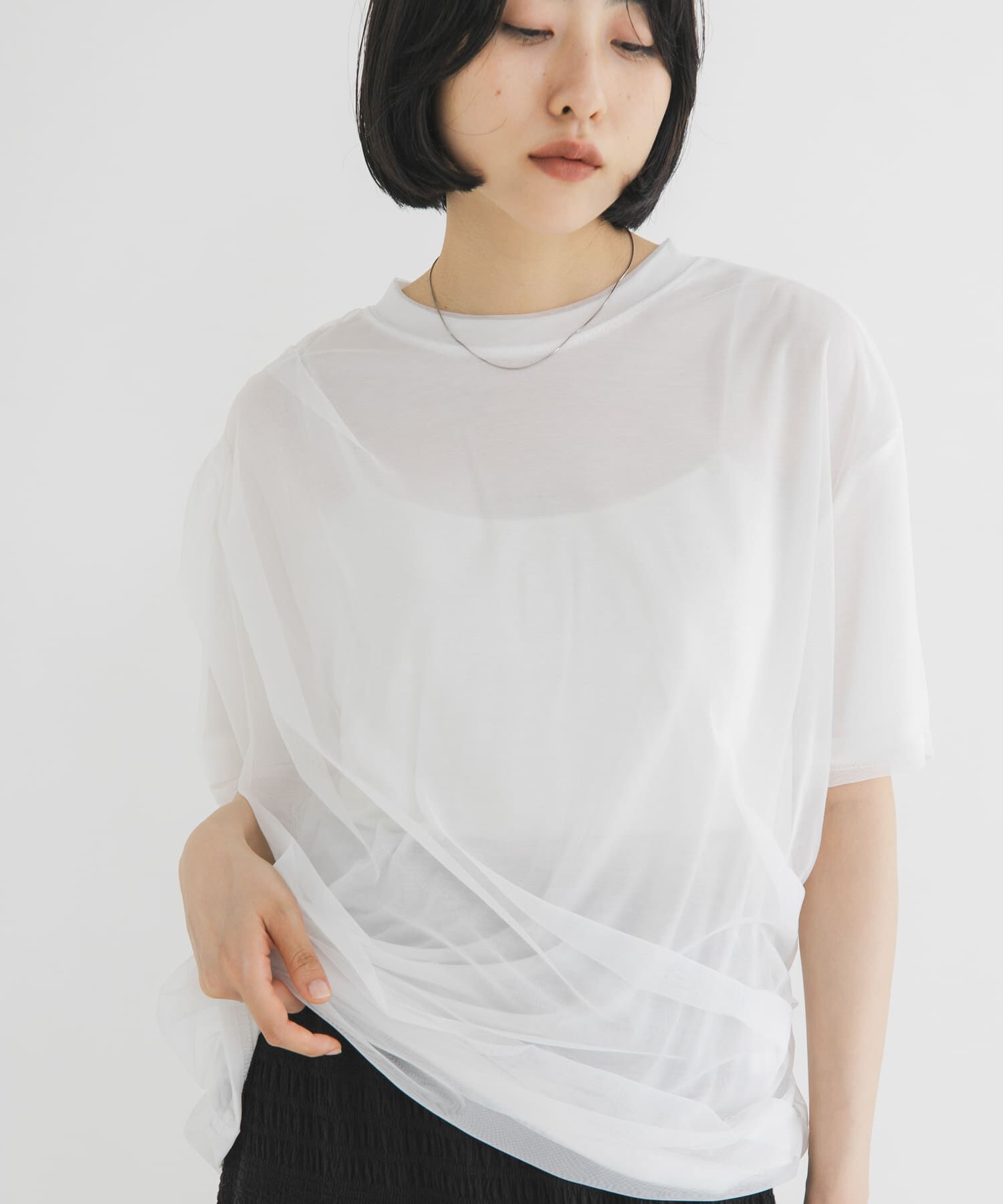  「シアーレイヤードTEE」|Tシャツ・カットソー|