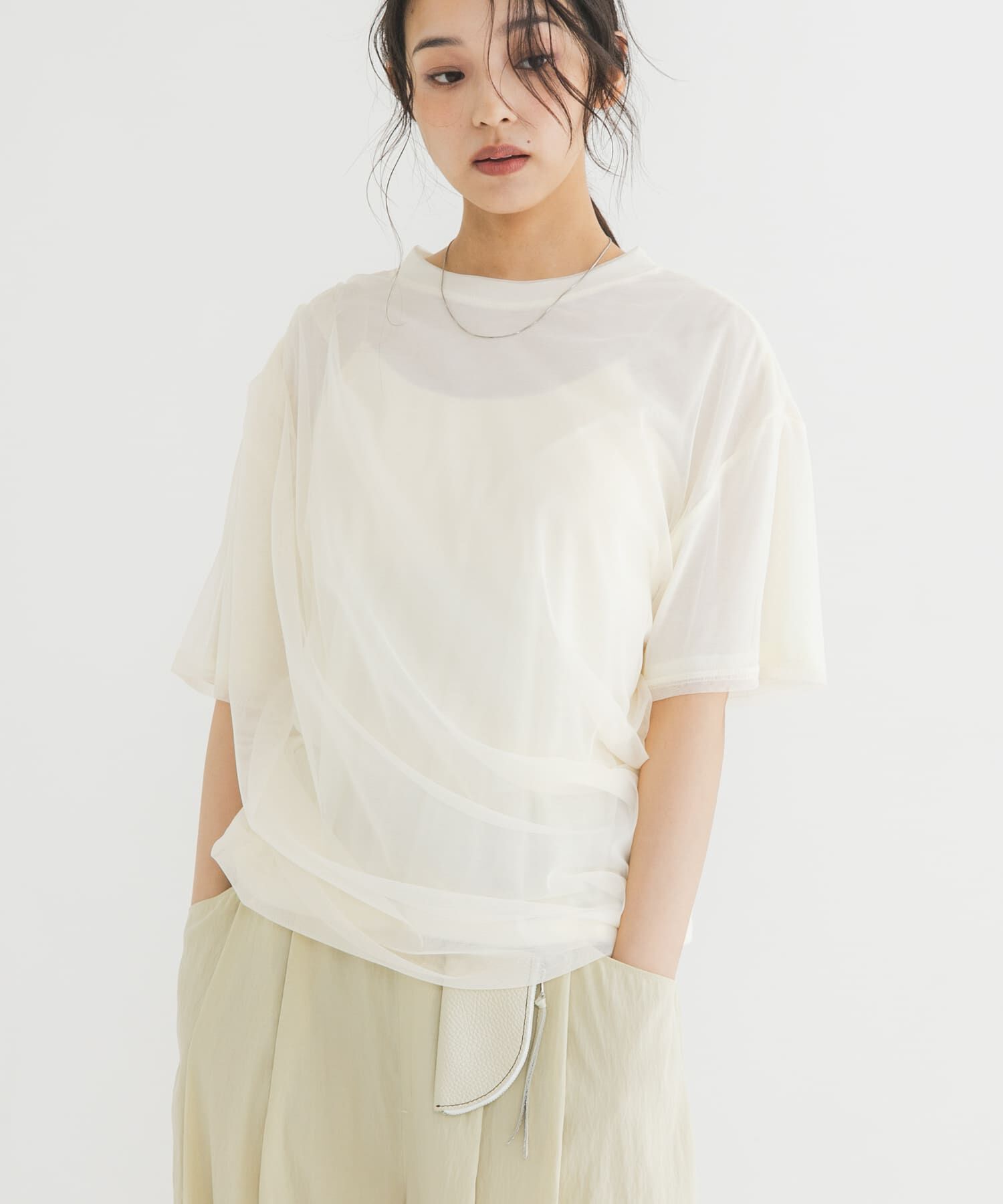  「シアーレイヤードTEE」|Tシャツ・カットソー|