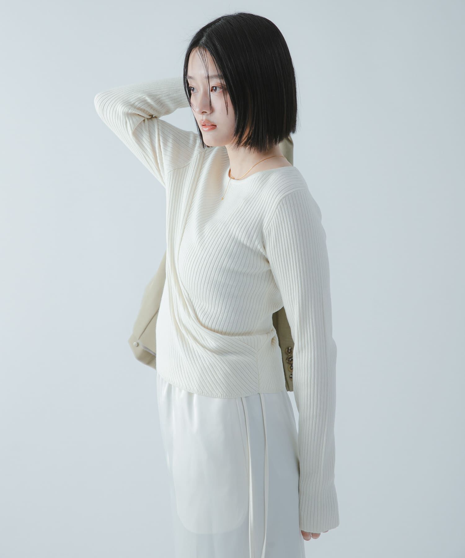 SENSE OF PLACE by URBAN RESEARCH「『洗濯可/防花粉』SKINProofアシメヘムボートネックセーター」|ニット・セーター|