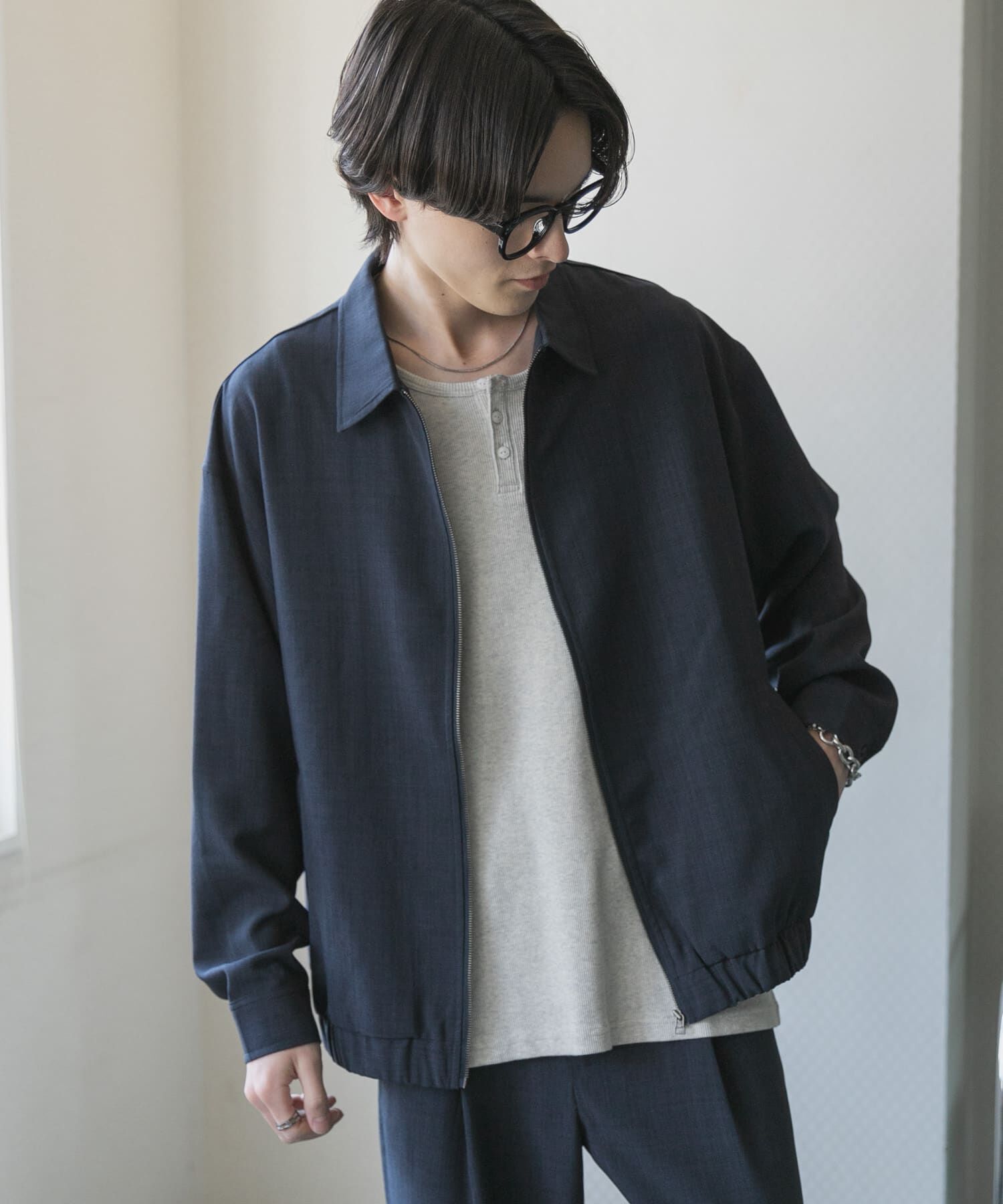SENSE OF PLACE by URBAN RESEARCH「『UR TECH DRYLUXE』リネンライクジップブルゾン」|ブルゾン・スタジャン|