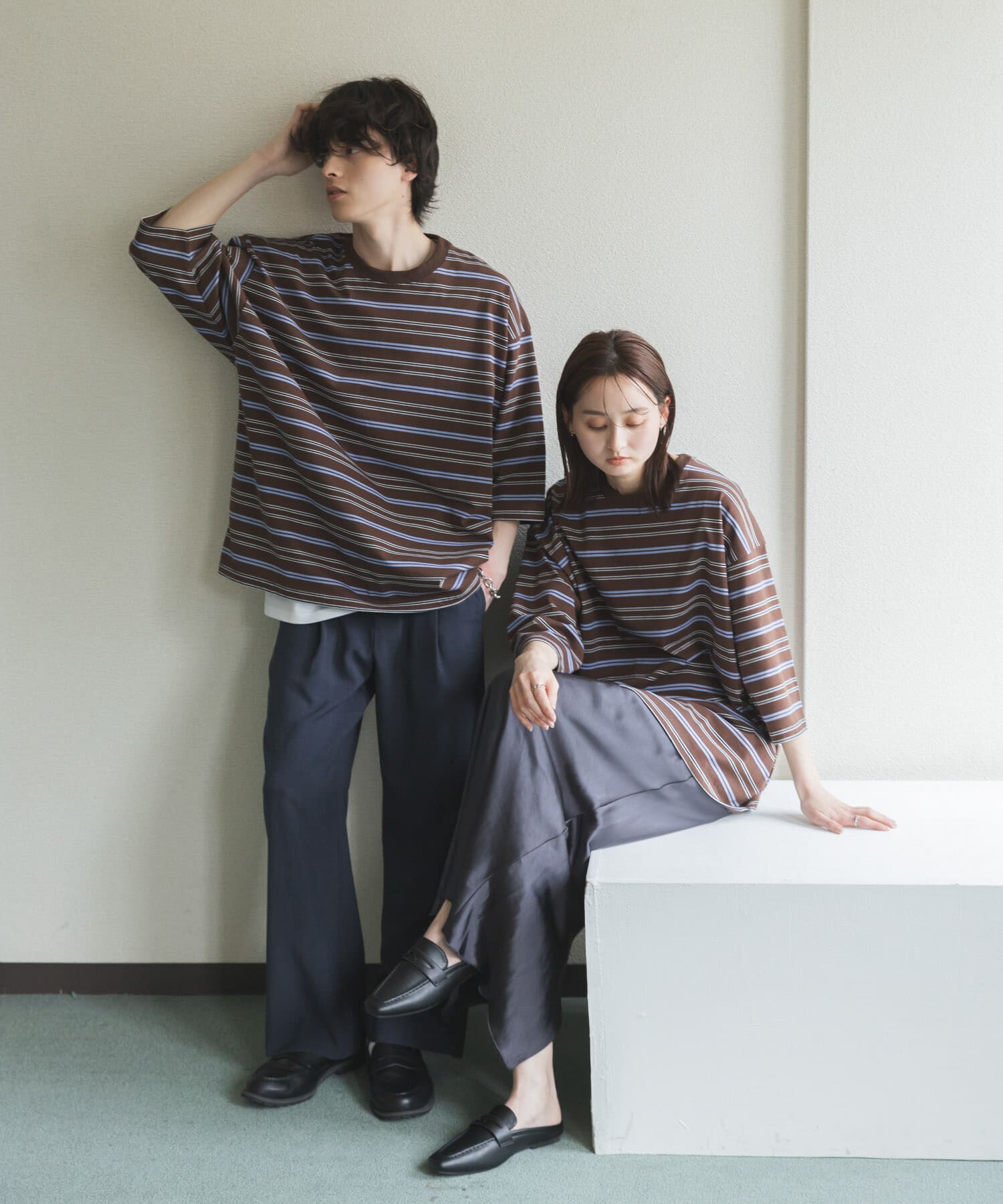 SENSE OF PLACE by URBAN RESEARCH「『ユニセックス』ボーダーエクストラルーズTシャツ」|Tシャツ・カットソー|
